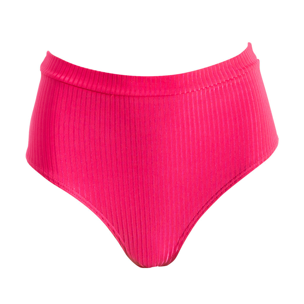 Braga de bikini sostenible alta con cobertura trasera total y efecto reductor.
